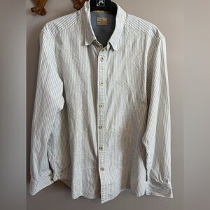 TOMMY BAHAMA Striped Floral Embroidered Shirt Medium